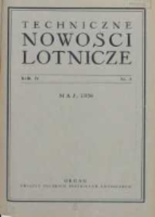 Techniczne Nowości Lotnicze: organ Związku Polskich Inżynier&oacute;w Lotniczych 1936.05 R.4 Nr5