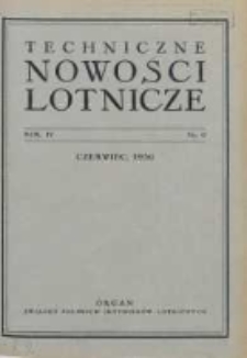 Techniczne Nowości Lotnicze: organ Związku Polskich Inżynierów Lotniczych 1936.06 R.4 Nr6