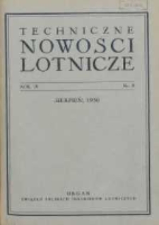 Techniczne Nowości Lotnicze: organ Związku Polskich Inżynier&oacute;w Lotniczych 1936.08 R.4 Nr8