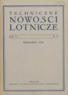 Techniczne Nowości Lotnicze: organ Związku Polskich Inżynier&oacute;w Lotniczych 1936.09 R.4 Nr9
