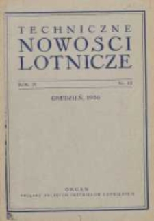Techniczne Nowości Lotnicze: organ Związku Polskich Inżynier&oacute;w Lotniczych 1936.12 R.4 Nr12