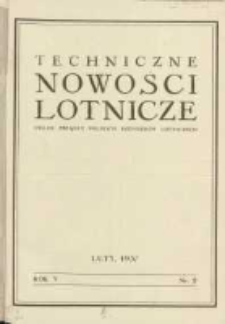 Techniczne Nowości Lotnicze: organ Związku Polskich Inżynier&oacute;w Lotniczych 1937.02 R.5 Nr2