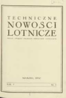 Techniczne Nowości Lotnicze: organ Związku Polskich Inżynier&oacute;w Lotniczych 1937.03 R.5 Nr3