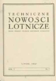 Techniczne Nowości Lotnicze: organ Związku Polskich Inżynierów Lotniczych 1937.07 R.5 Nr7