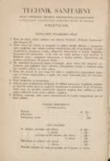 Technik Sanitarny = Technique Sanitaire: organ poświęcony sprawom wodociągowo-kanalizacyjnym i urządzeń techniczno-zdrowotnych w Polsce: révue consacrée aux aqueducs, canalisations et la technique sanitaire en Pologne 1929 R.2 Nr1