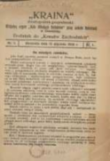 Kraina: dwutygodnik gospodarski: oficjalny organ "Koła Młodych Rolnik&oacute;w" przy Szkole Rolniczej w Chodzieży: dodatek do "Kres&oacute;w Zachodnich" 1928.01.15 R.1 Nr1
