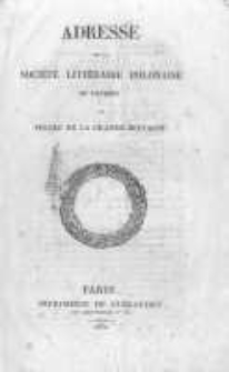 Adresse de la Société Littéraire Polonaise de Londres au peuple de la Grande-Bretagne