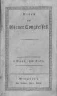 Acten des Wiener Congresses in den Jahren 1814 und 1815. H.1