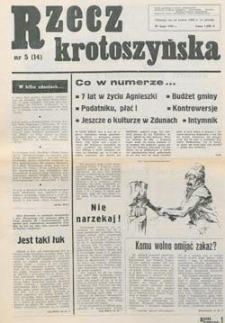 Rzecz Krotoszyńska 1991.05.29 Nr5(14)