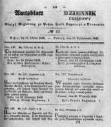 Amtsblatt der K&ouml;niglichen Regierung zu Posen. 1843.10.19 Nro.42