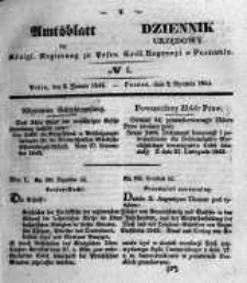 Amtsblatt der K&ouml;niglichen Regierung zu Posen. 1844.01.02 Nro.1
