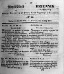 Amtsblatt der K&ouml;niglichen Regierung zu Posen. 1844.05.28 Nro.22
