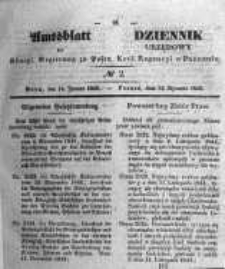 Amtsblatt der K&ouml;niglichen Regierung zu Posen. 1845.01.14 Nro.2