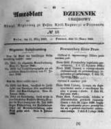 Amtsblatt der K&ouml;niglichen Regierung zu Posen. 1845.03.11 Nro. 10