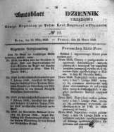 Amtsblatt der K&ouml;niglichen Regierung zu Posen. 1845.03.18 Nro. 11