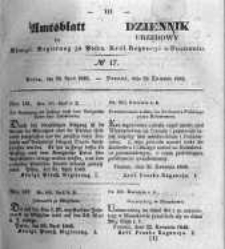 Amtsblatt der K&ouml;niglichen Regierung zu Posen. 1845.04.29 Nro.17