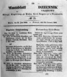 Amtsblatt der K&ouml;niglichen Regierung zu Posen. 1845.06.24 Nro.25