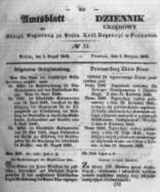 Amtsblatt der K&ouml;niglichen Regierung zu Posen. 1845.08.05 Nro.31