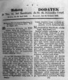 Dodatek do Nr. 16. Dziennika Urzęd. Poznań, 22. Kwietnia 1845