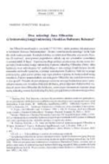 Dwa nekrologi Jana Olbrachta (z krakowskiej księgi radzieckiej i kodeksu Baltazara Behema)