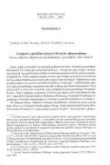Lubiąskie epitafium księcia Henryka głogowskiego. Nowo odkryty zabytek poezji łacińskiej z początk&oacute;w XIV wieku
