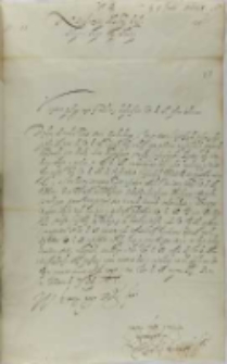 List biskupa kujawskiego do króla Zygmunta III, Sobkowo 09.07.1601