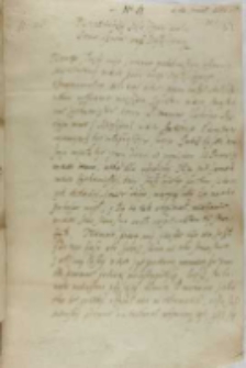 List Janusza z Ostrowa Zasławskiego, wojewody podlaskiego do kr&oacute;la Zygmunta III, Ostr&oacute;w 12.01.1603