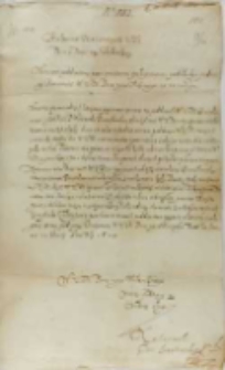 List Kalinowskiego starosty bracławskiego do króla Zygmunta III, Lwów 22.03.1604