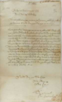 List Kalinowskiego starosty bracławskiego do kr&oacute;la Zygmunta III, Lw&oacute;w 22.03.1604