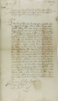 Dekret Jana Karola Chodkiewicza wojewody wileńskiego, hetmana wielkiego litewskiego, komisarza gł&oacute;wnego Inflant w sprawie Joachima Rigemana konsula ryskiego z Jędrzejem Schillingiem, Wenda 12.08.1619