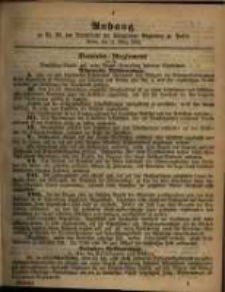 Anhang zu Nro. 10 des Amtsblatts der K&ouml;niglichen Regierung zu Posen. Posen, den 11. M&auml;rz 1862.