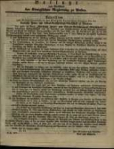 Beilage zum Amtsblatt der K&ouml;nglichen Regierung zu Posen.