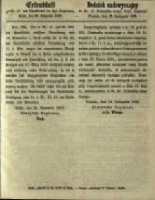 Dodatek nadzwyczajny do Nr. 47 Dziennika urzęd. Król. Regencyi. Poznań, dnia 25. Listopada 1862.