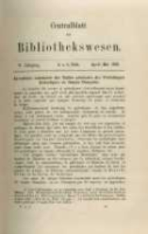 Centralblatt f&uuml;r Bibliothekswesen. 1888.04-05 Jg.5 heft 4-5