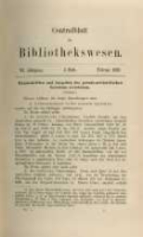 Centralblatt f&uuml;r Bibliothekswesen. 1889.02 Jg.6 heft 2