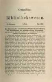 Centralblatt f&uuml;r Bibliothekswesen. 1889.05 Jg.6 heft 5