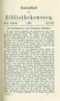 Zentralblatt für Bibliothekswesen. 1914.04 Jg.31 heft 4
