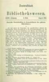 Zentralblatt für Bibliothekswesen. 1914.08 Jg.31 heft 8