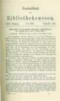 Zentralblatt für Bibliothekswesen. 1914.09-11 Jg.31 heft 9-11