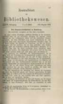 Zentralblatt für Bibliothekswesen. 1919.07-08 Jg.36 heft 7-8