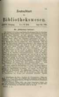 Zentralblatt f&uuml;r Bibliothekswesen. 1919.09-10 Jg.36 heft 9-10