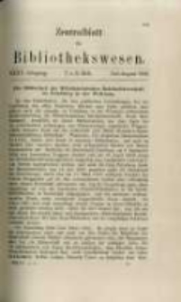 Zentralblatt für Bibliothekswesen. 1918.07-08 Jg.35 heft 7-8