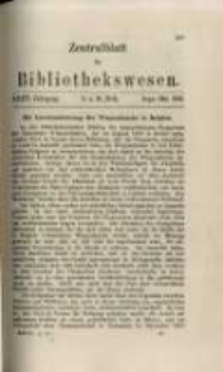 Zentralblatt f&uuml;r Bibliothekswesen. 1918.09-10 Jg.35 heft 9-10