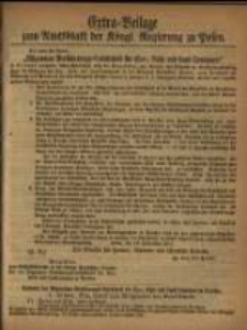 Extra-Beilage zum Amtsblatt der K&ouml;nigl. Regierung zu Posen.