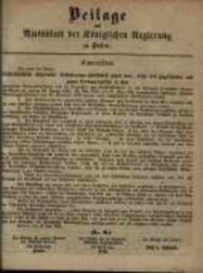 Beilage zum Amtsblatt der K&ouml;niglichen Regierung zu Posen.