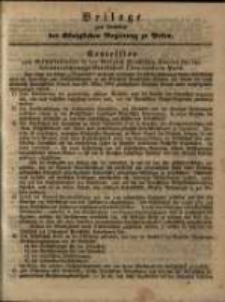 Beilage zum Amtsblatt der K&ouml;niglichen Regierung zu Posen.