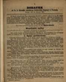 Dodatek do Nr. 3. Dziennika Urzędowego Królewskiej Regencyi w Poznaniu. Poznań, dnia 15. Stycznia 1861.