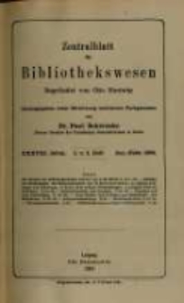 Zentralblatt f&uuml;r Bibliothekswesen. 1921.01-02 Jg.38 heft 1-2
