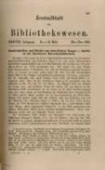 Zentralblatt für Bibliothekswesen. 1921.11-12 Jg.38 heft 11-12