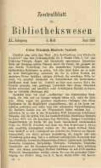 Zentralblatt für Bibliothekswesen. 1923.06 Jg.40 heft 6